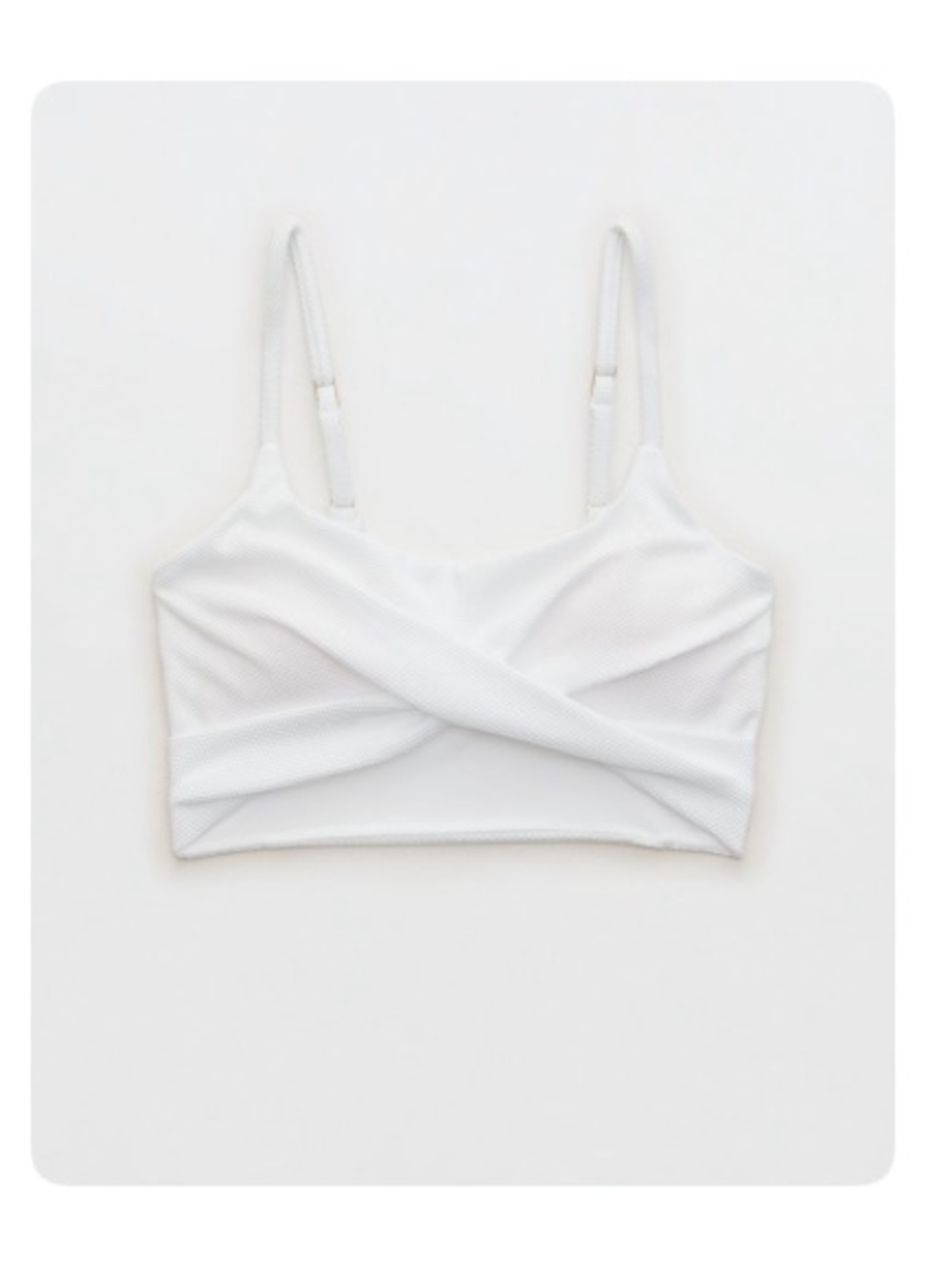 NWT Aerie Shine Pique Scoop Twist Longline Bikini Top